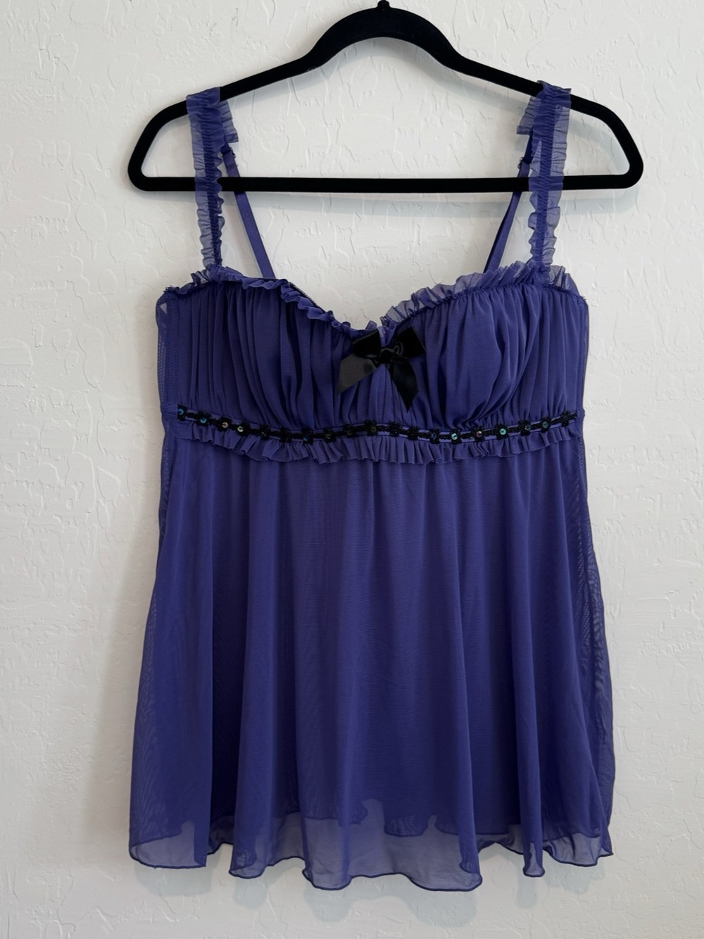 Frederick's of Hollywood Purple Ruffled Camisole Size XL